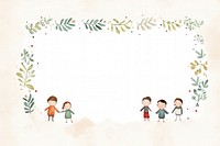 A cute christmas leaf border illustrated togetherness celebration. AI generated Image by rawpixel.