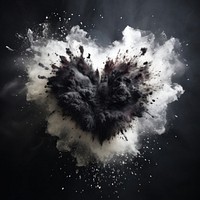 Heartshape nebula black background exploding. AI generated Image by rawpixel.