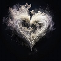 Heartshape nature black background creativity. AI generated Image by rawpixel.