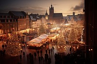 Christmas town architecture cityscape. AI generated Image by rawpixel.
