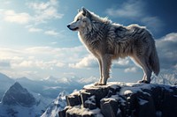 Wolf mountain mammal animal. AI generated Image by rawpixel.