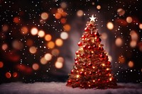 Christmas night tree red. AI generated Image by rawpixel.