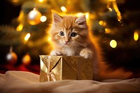Kitten christmas mammal animal. AI generated Image by rawpixel.