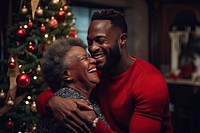 Greeting hug adult christmas portrait. AI generated Image by rawpixel.
