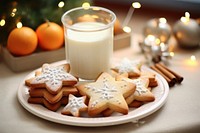 Cute christmas breakfast gingerbread biscuit cookie. AI generated Image by rawpixel.