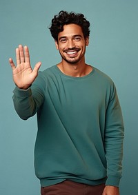 Latin man portrait sweater smile. AI generated Image by rawpixel.