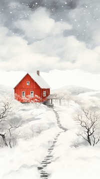 Nature house snow architecture. AI generated Image by rawpixel.