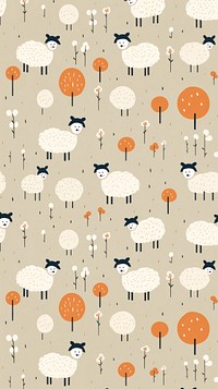 Sheep pattern backgrounds wallpaper. AI generated Image by rawpixel.