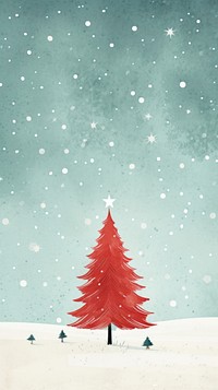 Christmas tree snow outdoors. AI generated Image by rawpixel.