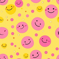 Smiley face backgrounds pattern yellow. 