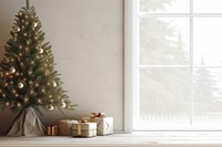 Christmas tree decoration windowsill plant. AI generated Image by rawpixel.