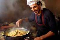 Handsome arab man cooking adult food. AI generated Image by rawpixel.