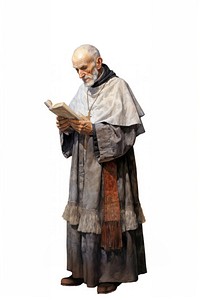 Priest reading adult white background. AI generated Image by rawpixel.
