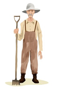 Farmer drawing adult white background. AI generated Image by rawpixel.