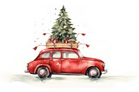 Red car christmas tree vehicle. AI generated Image by rawpixel.