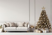 Modern Living Room christmas furniture ornament. AI generated Image by rawpixel.