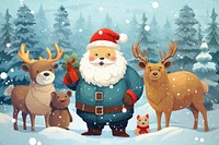 Santa Claus winter animal christmas. AI generated Image by rawpixel.