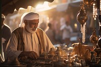 Qatar arab jewelry merchant market adult spirituality. AI generated Image by rawpixel.