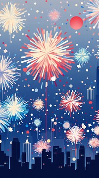 Fireworks confetti illuminated celebration. AI generated Image by rawpixel.