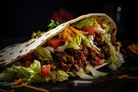 Beef taco bread food vegetable. 