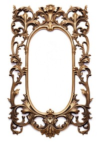 Crescent design frame vintage mirror photo white background. AI generated Image by rawpixel.