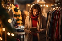 Christmas clothes shopping adult woman. AI generated Image by rawpixel.