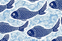 Fish chinese blue pattern backgrounds animal creativity. AI generated Image by rawpixel.