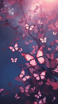 Butterfly aesthetic outdoors nature flower. AI generated Image by rawpixel.