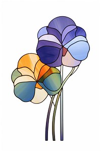 Glass pansy drawing art white background. AI generated Image by rawpixel.
