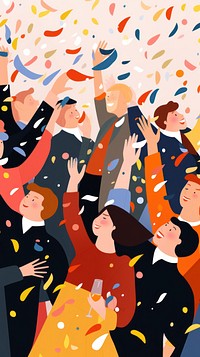 Confetti party togetherness celebration. AI generated Image by rawpixel.