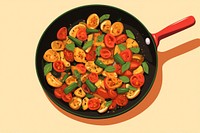 Fried pan vegetables fried freshness abundance. AI generated Image by rawpixel.