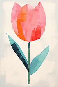 Tulip art painting flower. 