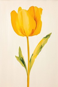 Tulip flower yellow petal. AI generated Image by rawpixel.