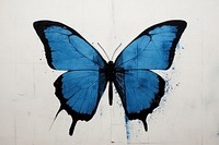 Blue butterfly art animal wall. AI generated Image by rawpixel.