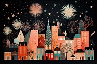 Fireworks art outdoors city. AI generated Image by rawpixel.