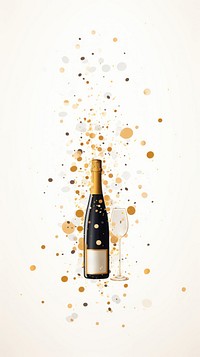 Celebration champagne confetti bottle. AI generated Image by rawpixel.