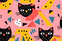Cat pattern art backgrounds. AI generated Image by rawpixel.