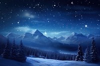 Christmas outdoor sky night landscape astronomy panoramic. AI generated Image by rawpixel.