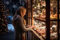 Christmas store decoration buying adult. AI generated Image by rawpixel.