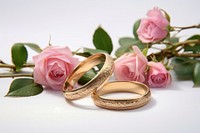 Golden rings flower jewelry locket. AI generated Image by rawpixel.
