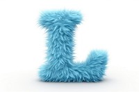 PNG Alphabet L shape blue fur white background. AI generated Image by rawpixel.