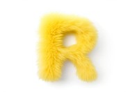 PNG Alphabet R shape fur yellow white background. 