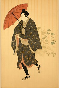 Art umbrella painting kimono. AI generated Image by rawpixel.