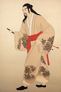 Kimono robe face art. AI generated Image by rawpixel.
