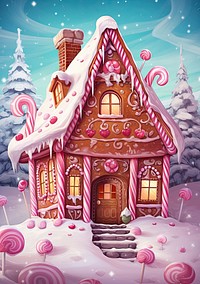 Cute gingerbread house dessert holiday food. 