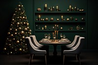 Modern christmas table furniture lighting candle. AI generated Image by rawpixel.