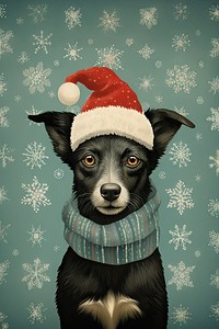 Dog christmas portrait mammal. AI generated Image by rawpixel.