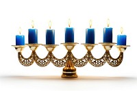 A Hanukkah chanukkiyah lamp hanukkah candle white background. AI generated Image by rawpixel.