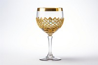 A Hanukkah golden wine glass drink white background refreshment. AI generated Image by rawpixel.