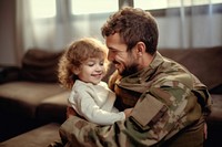 Soldier family adult happy. AI generated Image by rawpixel.